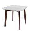Gavia 19.5" Square Italian Carrara White Marble Side Table with Legs