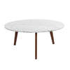 Stella 31" Round Italian Marble Coffee Table with Legs