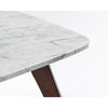 Vezzana 31" Square Italian Carrara White Marble Coffee Table with Legs