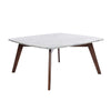 Vezzana 31" Square Italian Carrara White Marble Coffee Table with Legs