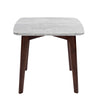 Gavia 19.5" Square Italian Carrara White Marble Side Table with Legs