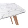 Senna 31" Square Italian Carrara White Marble Dining Table with Legs