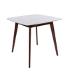 Senna 31" Square Italian Carrara White Marble Dining Table with Legs