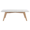 Faura 18" x 43.5" Rectangular Italian Marble Coffee Table with Legs
