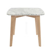 Gavia 19.5" Square Italian Carrara White Marble Side Table with Legs
