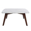 Vezzana 31" Square Italian Carrara White Marble Coffee Table with Legs
