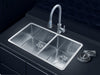 Nationalware Undermount Stainless Steel 33 in. Double Bowl Kitchen Sink