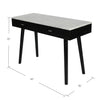 Viola 44" x 15" Rectangular Italian Carrara White Marble Writing Desk with Legs