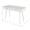 Viola 44" x 15" Rectangular Italian Carrara White Marble Writing Desk with Legs