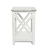 Agatha 15" Square Italian Carrara White Marble Side Table with solid wood Legs