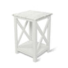 Agatha 15" Square Italian Carrara White Marble Side Table with solid wood Legs