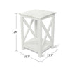Agatha 15" Square Italian Carrara White Marble Side Table with solid wood Legs