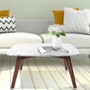 Vezzana 31" Square Italian Carrara White Marble Coffee Table with Legs
