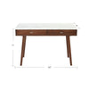 Viola 44" x 15" Rectangular Italian Carrara White Marble Writing Desk with Legs