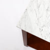 Agatha 15" Square Italian Carrara White Marble Side Table with solid wood Legs