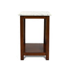 Agatha 15" Square Italian Carrara White Marble Side Table with solid wood Legs