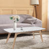 Faura 18" x 43.5" Rectangular Italian Marble Coffee Table with Legs