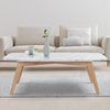 Faura 18" x 43.5" Rectangular Italian Marble Coffee Table with Legs