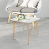 Gavia 19.5" Square Italian Carrara White Marble Side Table with Legs
