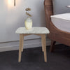 Gavia 19.5" Square Italian Carrara White Marble Side Table with Legs