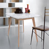 Senna 31" Square Italian Carrara White Marble Dining Table with Legs
