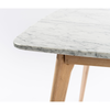 Senna 31" Square Italian Carrara White Marble Dining Table with Legs