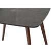 Senna 31" Square Italian Carrara Black Marble Dining Table with Walnut Legs