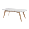 Faura 18" x 43.5" Rectangular Italian Marble Coffee Table with Legs