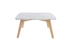 Vezzana 31" Square Italian Carrara White Marble Coffee Table with Legs