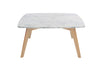 Vezzana 31" Square Italian Carrara White Marble Coffee Table with Legs