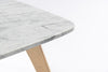 Vezzana 31" Square Italian Carrara White Marble Coffee Table with Legs