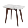 Cima 12" x 21" Rectangular Italian Marble Side Table with Legs