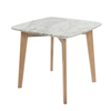 Gavia 19.5" Square Italian Carrara White Marble Side Table with Legs