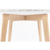 Gavia 19.5" Square Italian Carrara White Marble Side Table with Legs