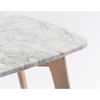 Gavia 19.5" Square Italian Carrara White Marble Side Table with Legs