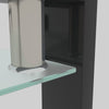 Tansole 38.6 in. Black Rectangle Glass Coffee Table With 2 Tier Storage Space