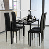 Tansole Black PU Leather with Metal Frame Dining Chairs (Set of 4)