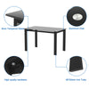 Tansole 47.3 in. Rectangle Black Glass Top With Metal Frame (Seat 4)