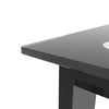 Tansole 47.3 in. Rectangle Black Glass Top With Metal Frame (Seat 4)