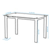 Tansole 47.3 in. Rectangle Black Glass Top With Metal Frame (Seat 4)