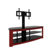 Tansole 22 in. Walnut TV Stand with 3 Tier Storage Space Fits TV's Up To 65 in.