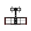 Tansole 22 in. Walnut TV Stand with 3 Tier Storage Space Fits TV's Up To 65 in.