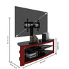 Tansole 22 in. Walnut TV Stand with 3 Tier Storage Space Fits TV's Up To 65 in.