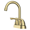 Bianca Surface Mounted 2 Handles Bathroom Faucet with Drain Kit Included in Brushed Gold