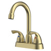 Bianca Surface Mounted 2 Handles Bathroom Faucet with Drain Kit Included in Brushed Gold