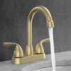 Bianca Surface Mounted 2 Handles Bathroom Faucet with Drain Kit Included in Brushed Gold