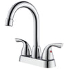 4 in. Double Handle Centerset Double Handle Bathroom Faucet with Drain Kit Included