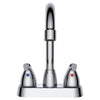 4 in. Double Handle Centerset Double Handle Bathroom Faucet with Drain Kit Included