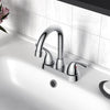 4 in. Double Handle Centerset Double Handle Bathroom Faucet with Drain Kit Included
