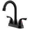 4 in. Double Handle Centerset Double Handle Bathroom Faucet with Drain Kit Included